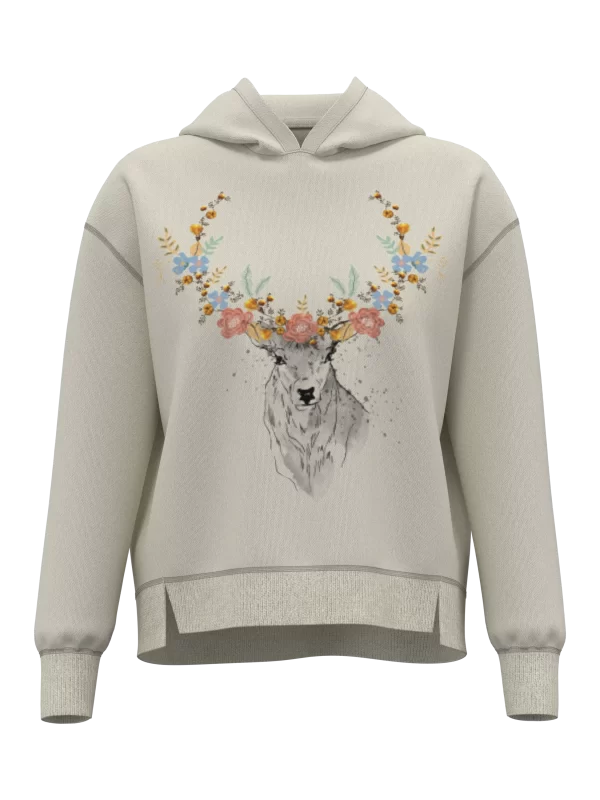 Embroidered Cropped Hoodie